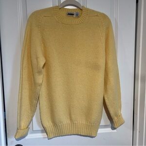 L.L. Bean Men's Crewneck Sweater in Soft Yellow Made in England